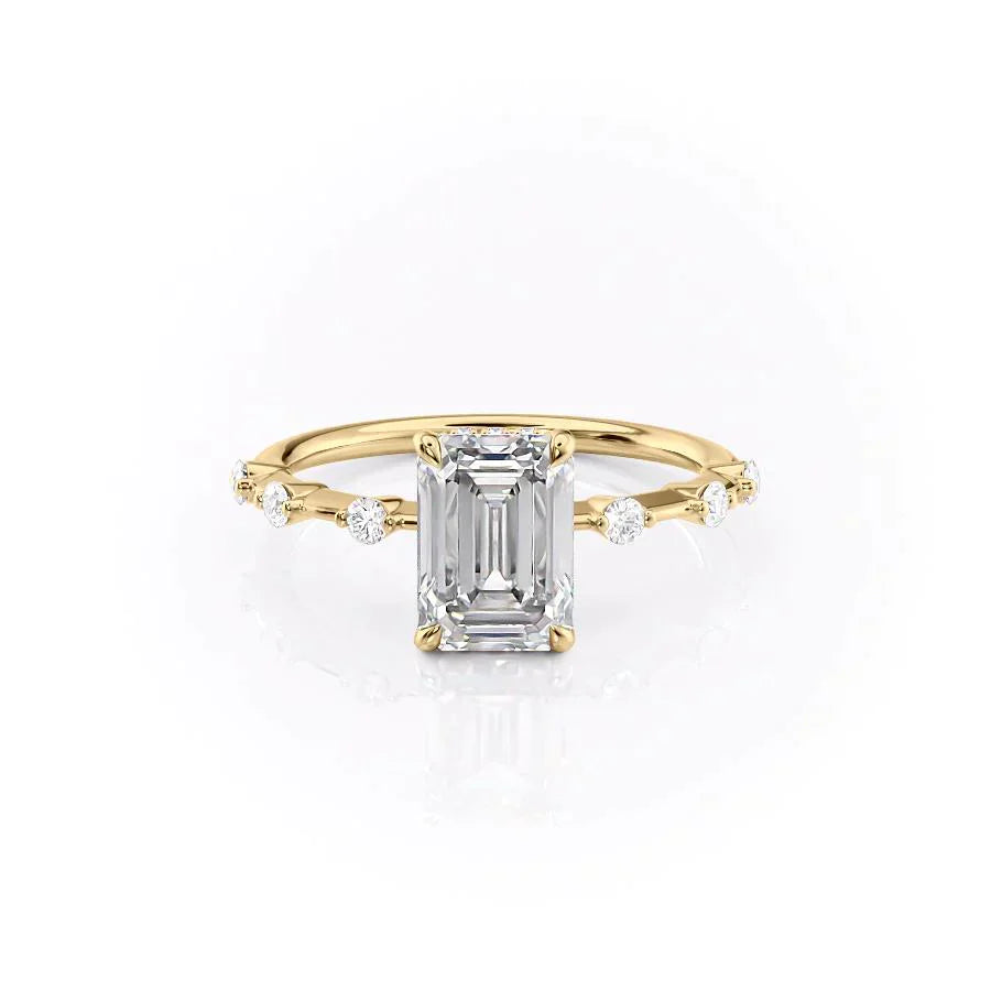 The Hidden Halo Penelope Set With A 1.5 Carat Emerald Lab Diamond