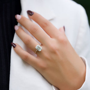 The Hidden Halo Penelope Set With A 1.5 Carat Emerald Lab Diamond
