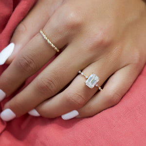 The Hidden Halo Penelope Set With A 1.5 Carat Emerald Lab Diamond