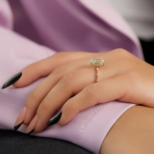 The Hidden Halo Penelope Set With A 1.5 Carat Emerald Lab Diamond