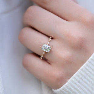 The Hidden Halo Penelope Set With A 1.5 Carat Emerald Lab Diamond