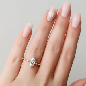 The Hidden Halo Penelope Set With A 1.5 Carat Marquise Lab Diamond