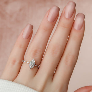 The Hidden Halo Penelope Set With A 1 Carat Marquise Lab Diamond