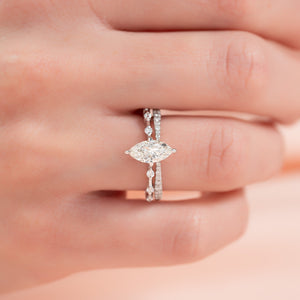 The Hidden Halo Penelope Set With A 1 Carat Marquise Lab Diamond