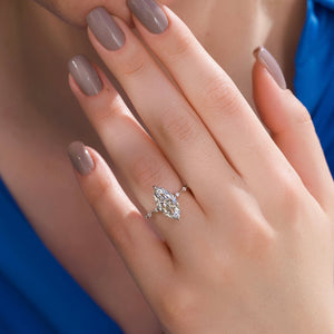The Hidden Halo Penelope Set With A Marquise Lab Diamond