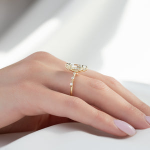 The Hidden Halo Penelope Set With A 1 Carat Marquise Lab Diamond