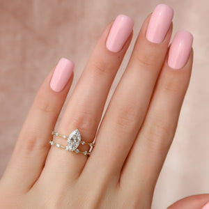 The Hidden Halo Penelope Set With A 1 Carat Marquise Lab Diamond