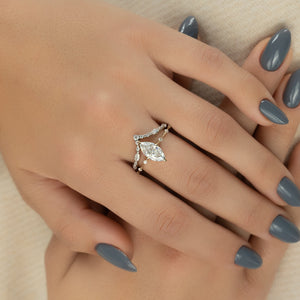 The Hidden Halo Penelope Set With A 1 Carat Marquise Lab Diamond