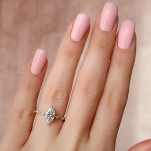 The Hidden Halo Penelope Set With A 1 Carat Marquise Lab Diamond
