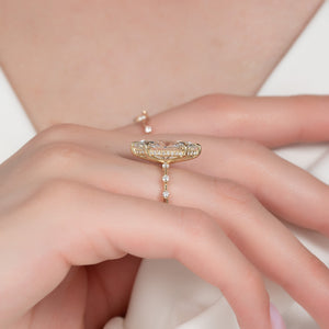 The Hidden Halo Penelope Set With A 1 Carat Marquise Lab Diamond