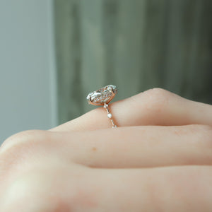 The Hidden Halo Penelope Set With A 1.5 Carat Oval Lab Diamond