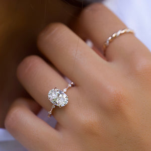 The Hidden Halo Penelope Set With A 1.5 Carat Oval Lab Diamond