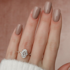The Hidden Halo Penelope Set With A 1.5 Carat Oval Lab Diamond