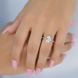 The Hidden Halo Penelope Set With A 1.5 Carat Oval Lab Diamond