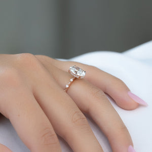 The Hidden Halo Penelope Set With A 1.5 Carat Oval Lab Diamond