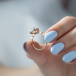 The Hidden Halo Penelope Set With A 1.5 Carat Oval Lab Diamond