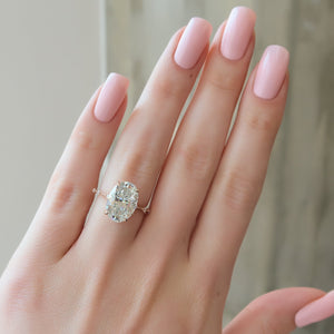 The Hidden Halo Penelope Set With A 1.5 Carat Oval Lab Diamond