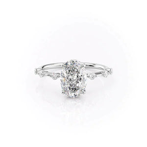 The Hidden Halo Penelope Set With A 3 Carat Oval Lab Diamond