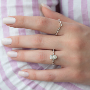 The Hidden Halo Penelope Set With A 2 Carat Oval Lab Diamond