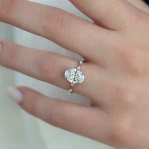 The Hidden Halo Penelope Set With A 2 Carat Oval Lab Diamond