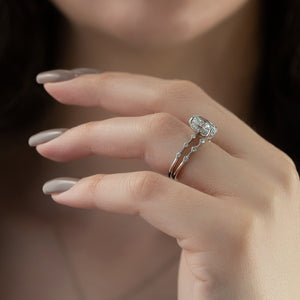 The Hidden Halo Penelope Set With A 2 Carat Oval Lab Diamond