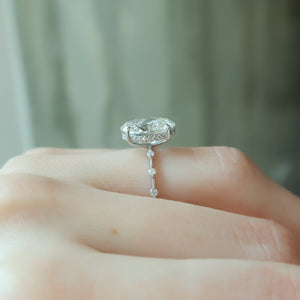 The Hidden Halo Penelope Set With A 2 Carat Oval Lab Diamond