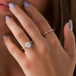 The Hidden Halo Penelope Set With A Oval Lab Diamond
