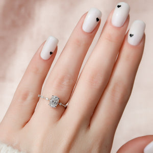 The Hidden Halo Penelope Set With A 2 Carat Oval Lab Diamond