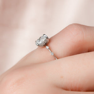 The Hidden Halo Penelope Set With A 2 Carat Oval Lab Diamond