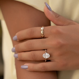 The Hidden Halo Penelope Set With A 2.5 Carat Oval Lab Diamond