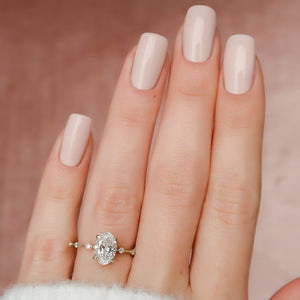The Hidden Halo Penelope Set With A 2.5 Carat Oval Lab Diamond