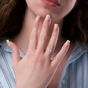 The Hidden Halo Penelope Set With A 2.5 Carat Oval Lab Diamond