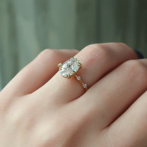 The Hidden Halo Penelope Set With A 2.5 Carat Oval Lab Diamond