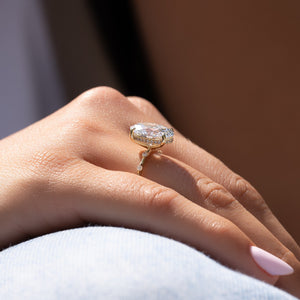 The Hidden Halo Penelope Set With A 2.5 Carat Oval Lab Diamond