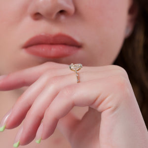 The Hidden Halo Penelope Set With A 2.5 Carat Oval Lab Diamond