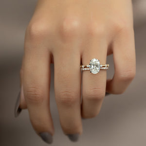 The Hidden Halo Penelope Set With A 2.5 Carat Oval Lab Diamond