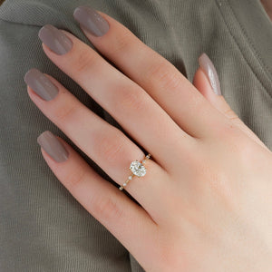 The Hidden Halo Penelope Set With A 2.5 Carat Oval Lab Diamond