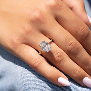The Hidden Halo Penelope Set With A 2.5 Carat Oval Lab Diamond