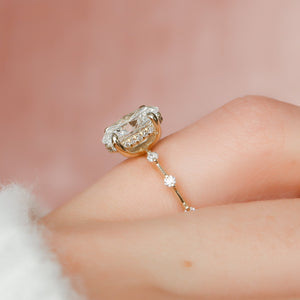The Hidden Halo Penelope Set With A 2.5 Carat Oval Lab Diamond