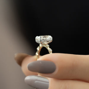The Hidden Halo Penelope Set With A 2.5 Carat Oval Lab Diamond