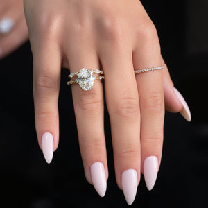 The Hidden Halo Penelope Set With A 2.5 Carat Oval Lab Diamond