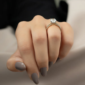 The Hidden Halo Penelope Set With A 2.5 Carat Oval Lab Diamond