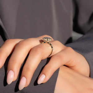 The Hidden Halo Penelope Set With A 2.5 Carat Oval Lab Diamond