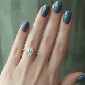 The Hidden Halo Penelope Set With A 2.5 Carat Oval Lab Diamond