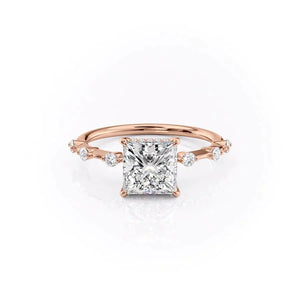 The Hidden Halo Penelope Set With A 2 Carat Princess Lab Diamond