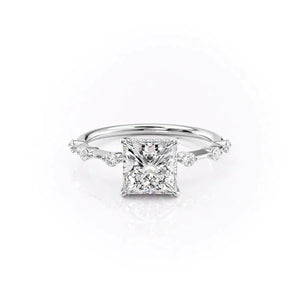The Hidden Halo Penelope Set With A 3 Carat Princess Lab Diamond