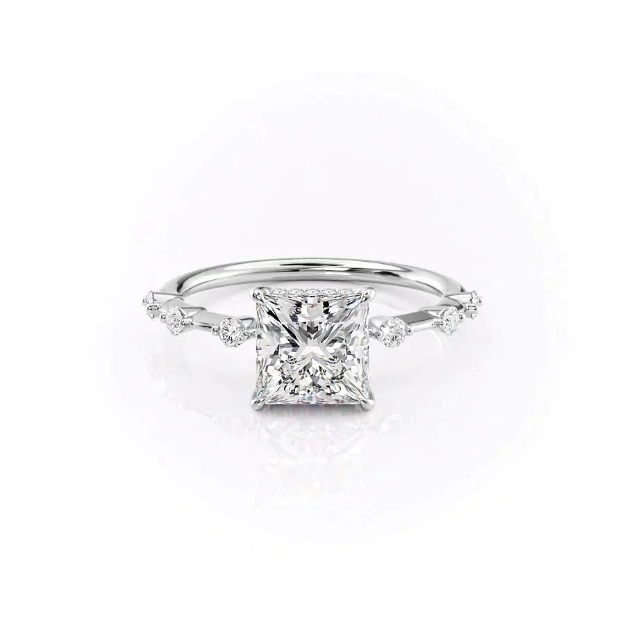 The Hidden Halo Penelope Set With A 1 Carat Princess Lab Diamond