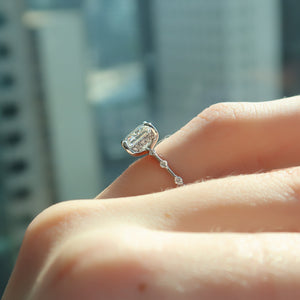 The Hidden Halo Penelope Set With A 1 Carat Princess Lab Diamond