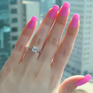 The Hidden Halo Penelope Set With A 1 Carat Princess Lab Diamond