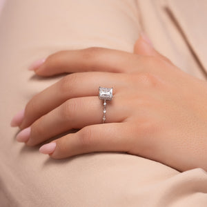 The Hidden Halo Penelope Set With A 1 Carat Princess Lab Diamond
